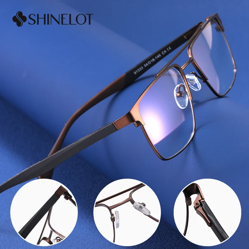 

91333 Men Double Bridge Eyeglasses Frame Anti-Blue Light Glasses Youth Style Best-Selling Professional Gentleman Eyewear