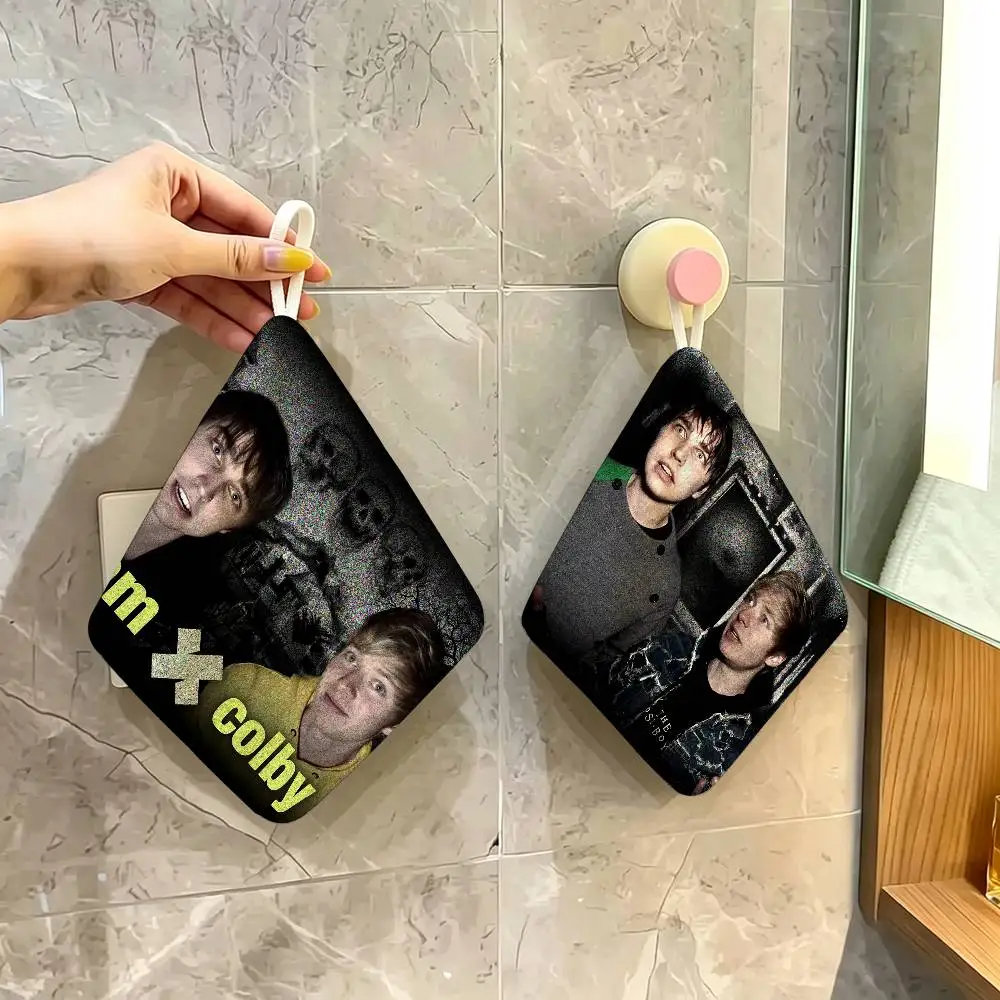 S-Sam And Colby XPLR Polyester Cotton Hanging Hand Towel, Super Absorbent Hand Wiping Towel for Daily Household Use