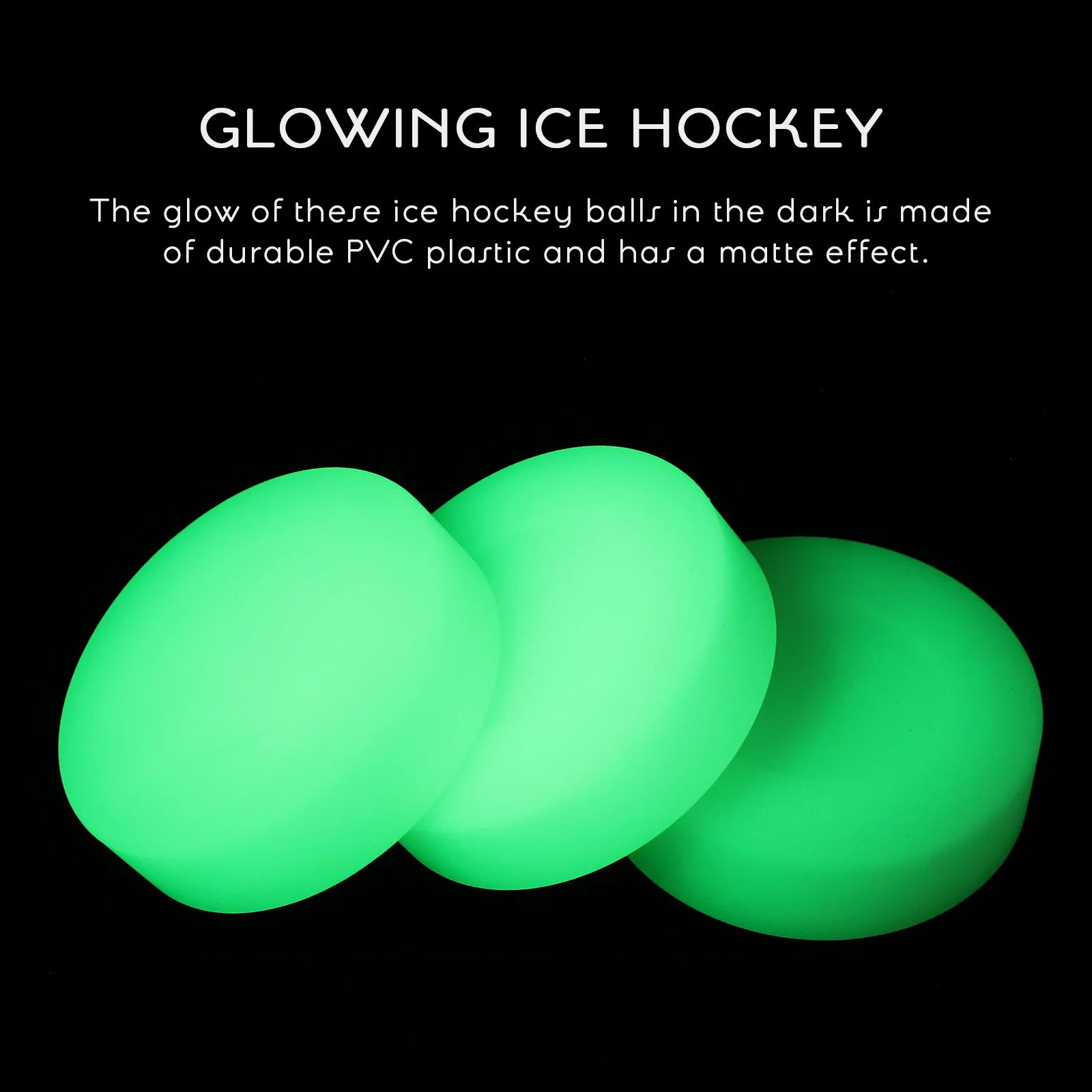 3 pcs Luminous Puck Portable Glow In Dark Pvc Street Hockey Ball For Training Competition Roller Ice Hockey Puck Small Play