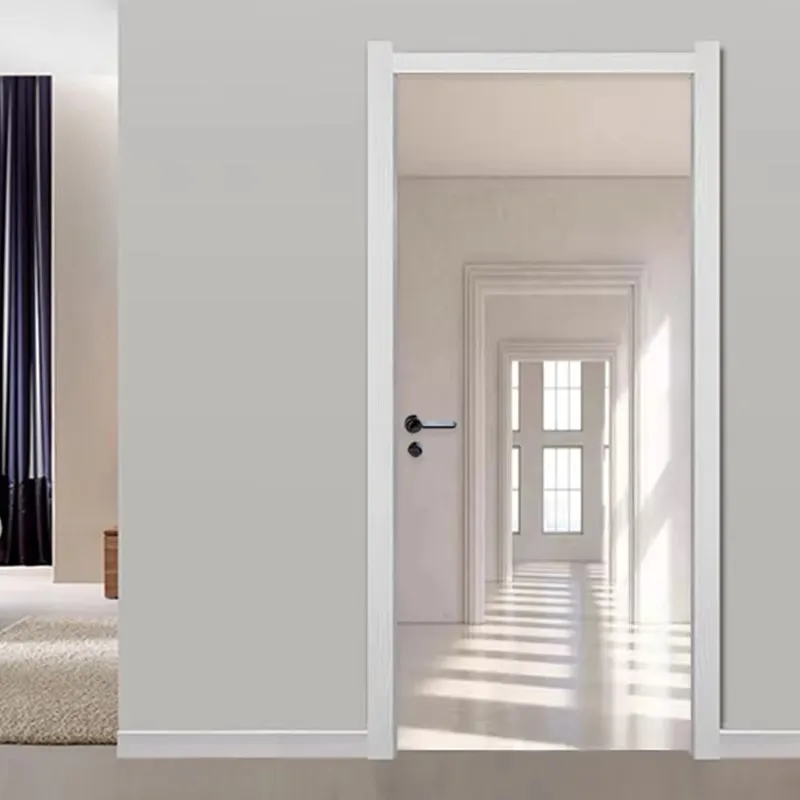 Papel Decomural Autohadesivo Creative Retro Extension Space Photo Door Sticker Wallpaper Waterproof Decal 3D Home Decor Stickers