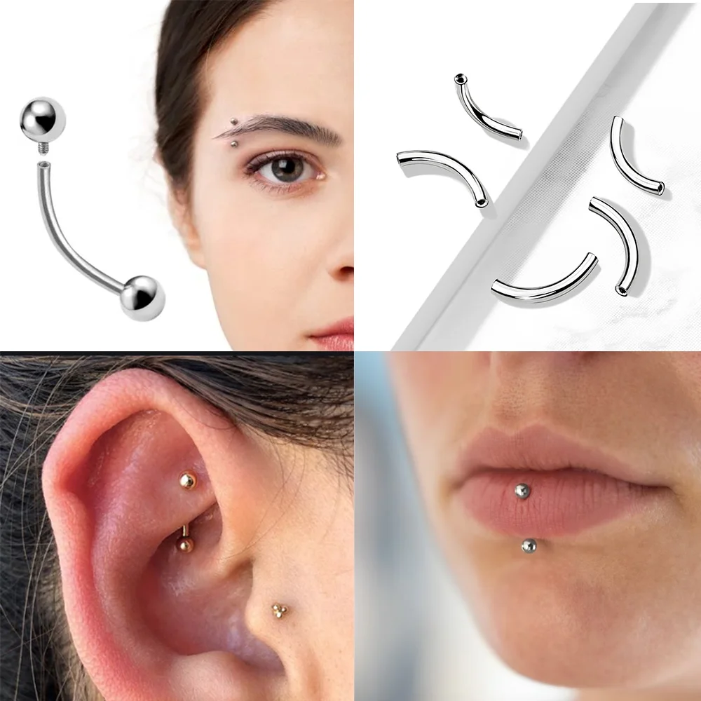 A Set Basic Piercing G23 Titanium Earrings 16G Septum Nipple Helix Tragus Body Piercing Jewelry Sexy Nose Rings Wholesale