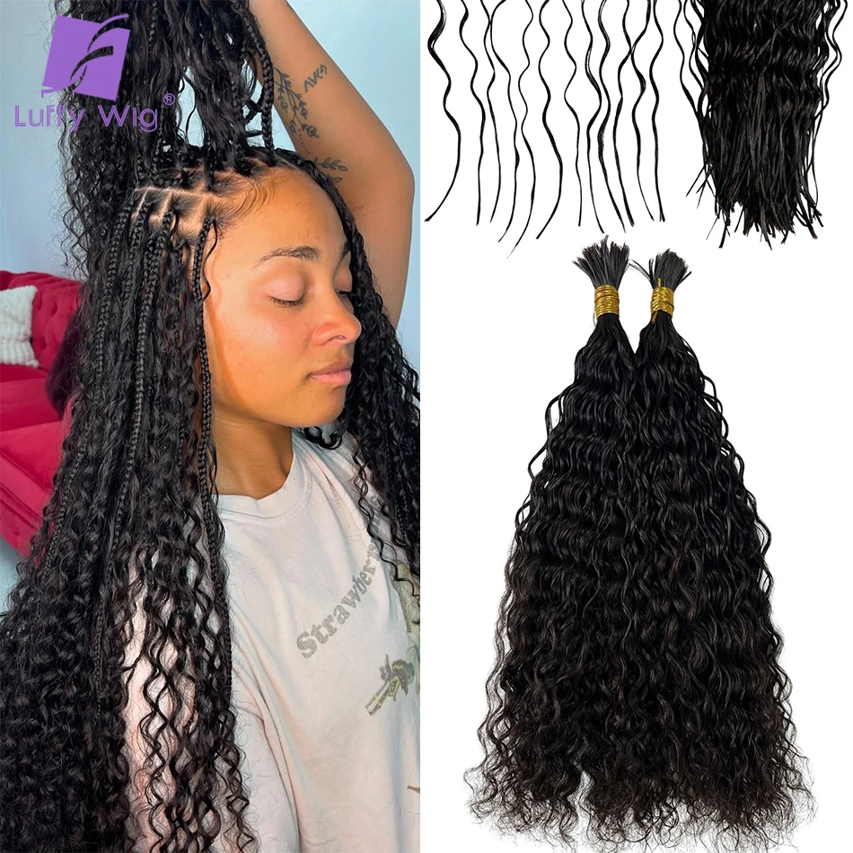 

Bulk Human Pre Divided Hair for Braiding Extensions Curly Bundles Loose Deep Wave for Crochet Boho Braids No Weft for Women