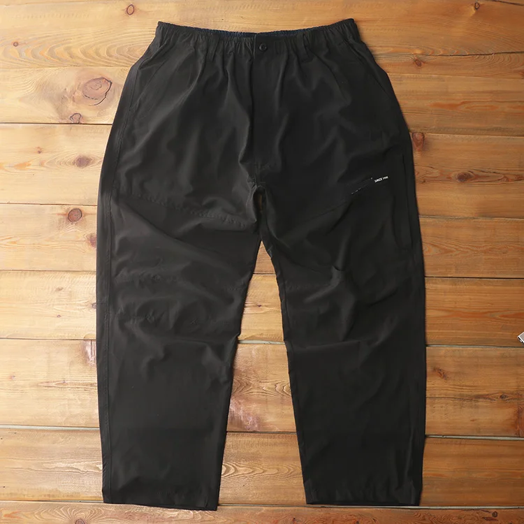 

Qui Dry Outdoor Sports Pants Men's Loose Thin Breathable Multi ket High Waist Workwear Polyester Nylon Casual Trousers