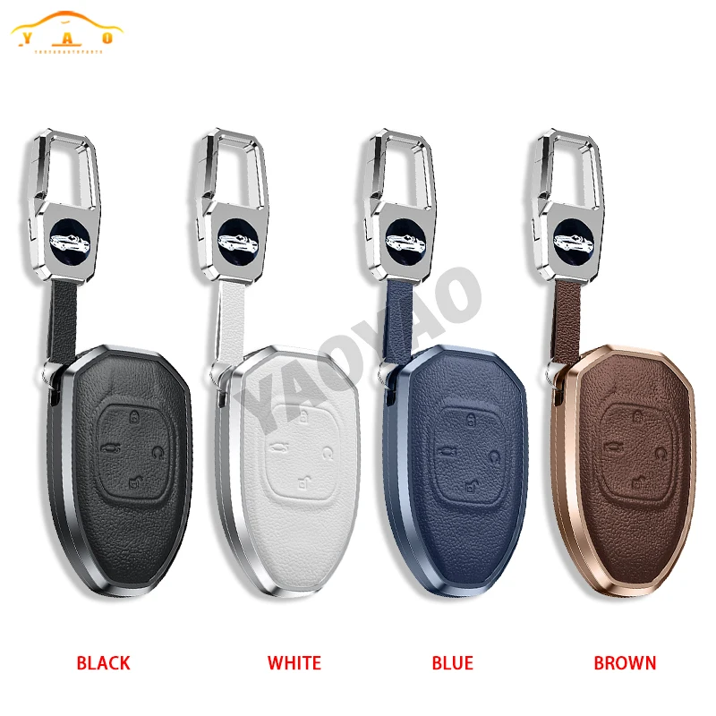 2024 NEW Aluminium Alloy Leather Car Key Cover For Trumpchi GAC 2021 Empow J11 J12 J13 J14 J15 J16 GS8 Protector Accessories