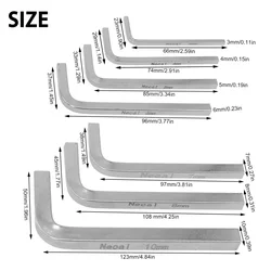 7Pcs/set 3-10mm L Shape Square Head Wrench Square Key 4 Point Wrench Screwdriver Inner Four-corner Set Hand Tools