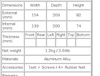 Nobsound Aluminium Chassis DIY Enclosure for Power Amplifier HiFi Amp Case 154×209×82mm