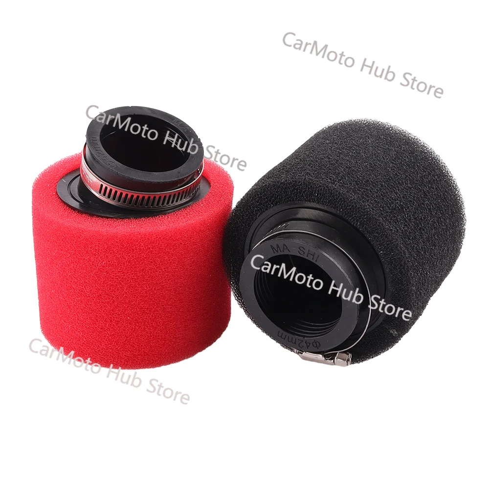 Washable Sponge Air Filter 35mm to 60mm High Flow Air Cleaner for Pit Bike Dirt Bike ATV Moped Scooter Black Red