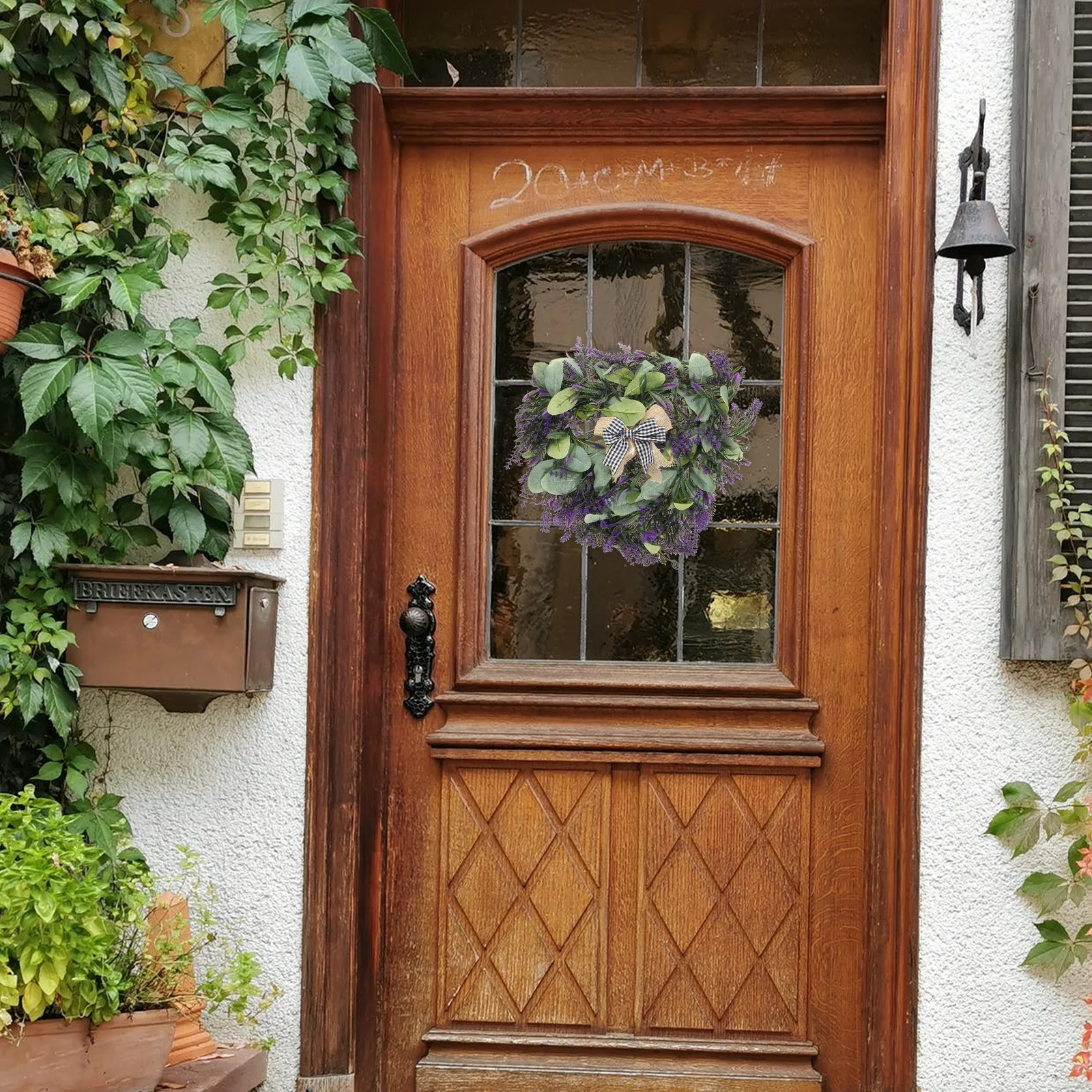 

Simulation Lavender Wreath Heart-Shaped Hanging Door Decoration Artificial Floral Wreath Festival Party Home Home Decorations