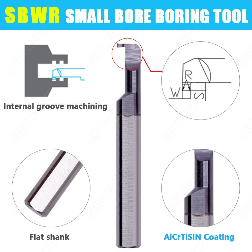 1PCS SBWR CNC Lathe Small Hole Groove Turning Machining Machine Carbide Tungsten Steel Boring Grooving Tool For SHB Bracket