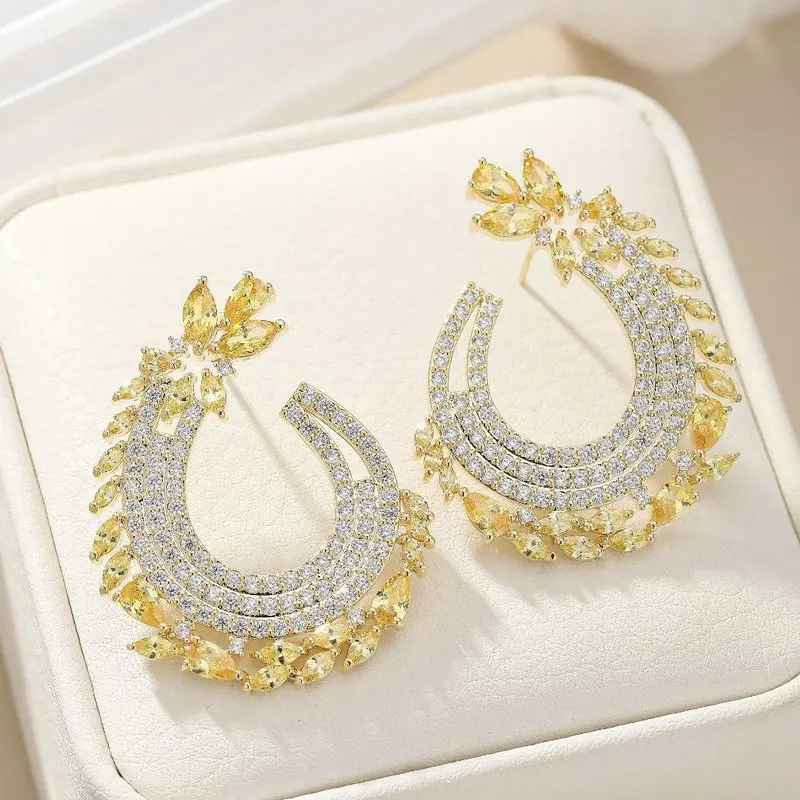 

Bilincolor Fashion Yellow Circle Earring for Women