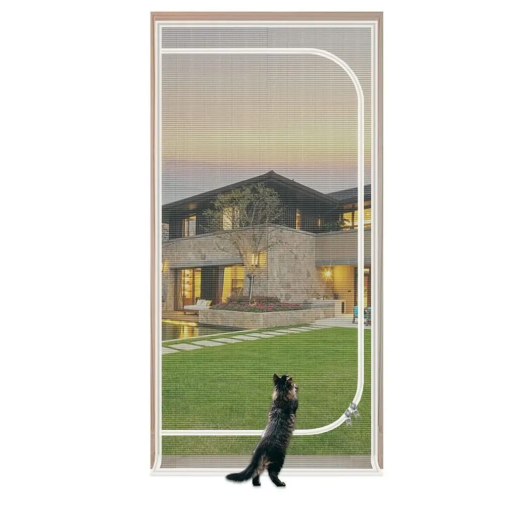 Anti-mosquito Mesh Door Curtains Durable Zipper Design Mosquito Net Screen Curtain DIY Breathable Pet Door Screen Household