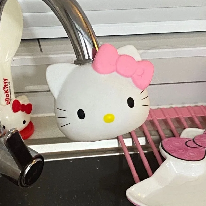 Sanrio Hello Kitty Cartoon Cute Faucet Filter Water Purifier Splash Proof Kitchen Bathroom Shower Available Kawaii Home Goods