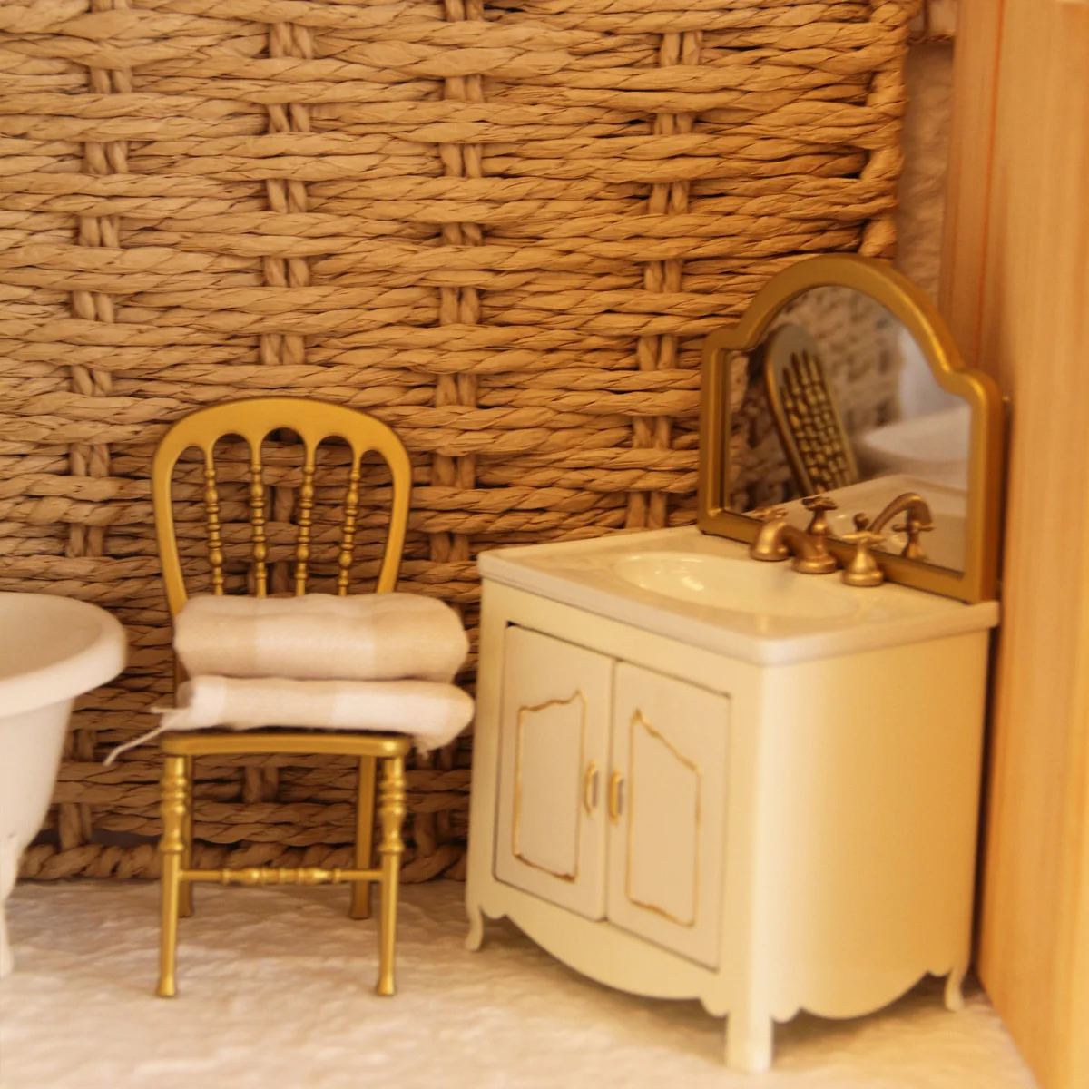 Miniature simulated furniture 1:8-1:12 iron washbasin suitable for mini house decoration model ornaments