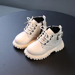 Stivaletti per bambini autunno ragazzi scarpe in pelle verniciata stile britannico scarpe da ragazza retrò stivali da neve antiscivolo per bambini