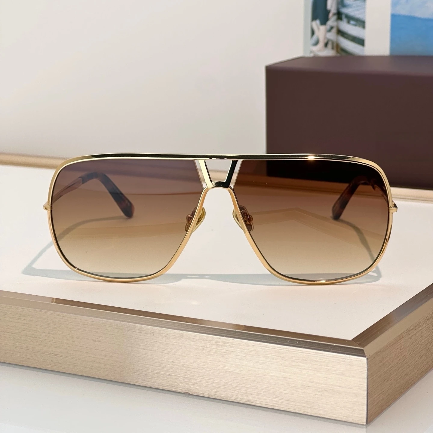 1204 Sunglasses for Men Women,Premium Metal Aviator Frame,UV400 Blocking,Trendy Modern Aviator Must-have Fashion Eyewear