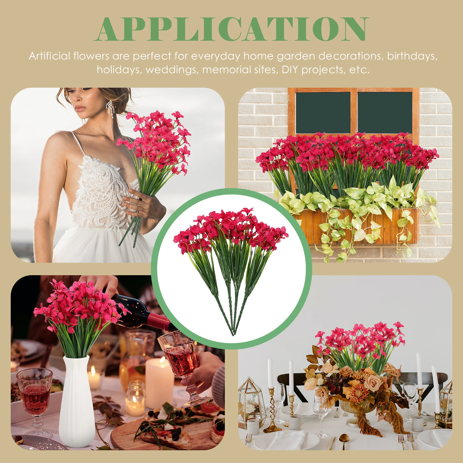 

12pcs Fake Plants Imitation Plant Ornaments Simulated Greenery Decor For Home Wedding Party Diy Vase Arranging Material