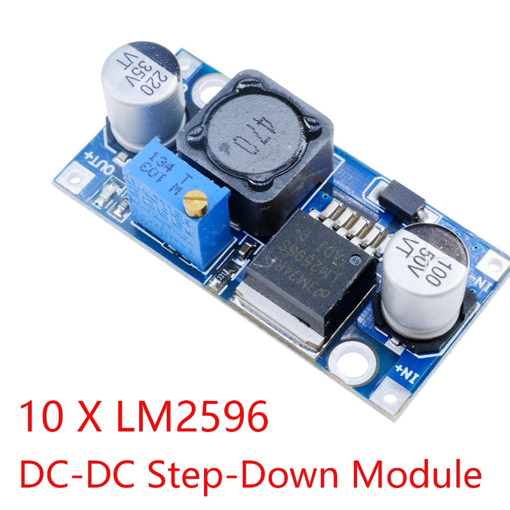 

1Pcs/10Pcs LM2596 DC-DC Step-Down Power Supply Module 3A 1.25V~35V Adjustable Buck Converter Voltage Regulator 24V 12V 5V 3V