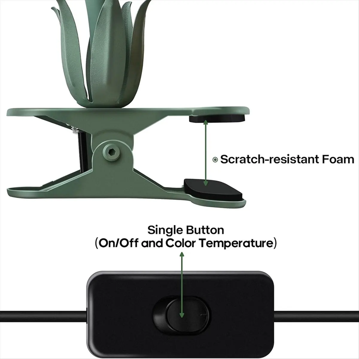abkm-クリップオンライトフラワーベッドサイドテーブルランプ、3色モード付きフレキシブルグースネック読書ブックライト、子供用ナイトライト