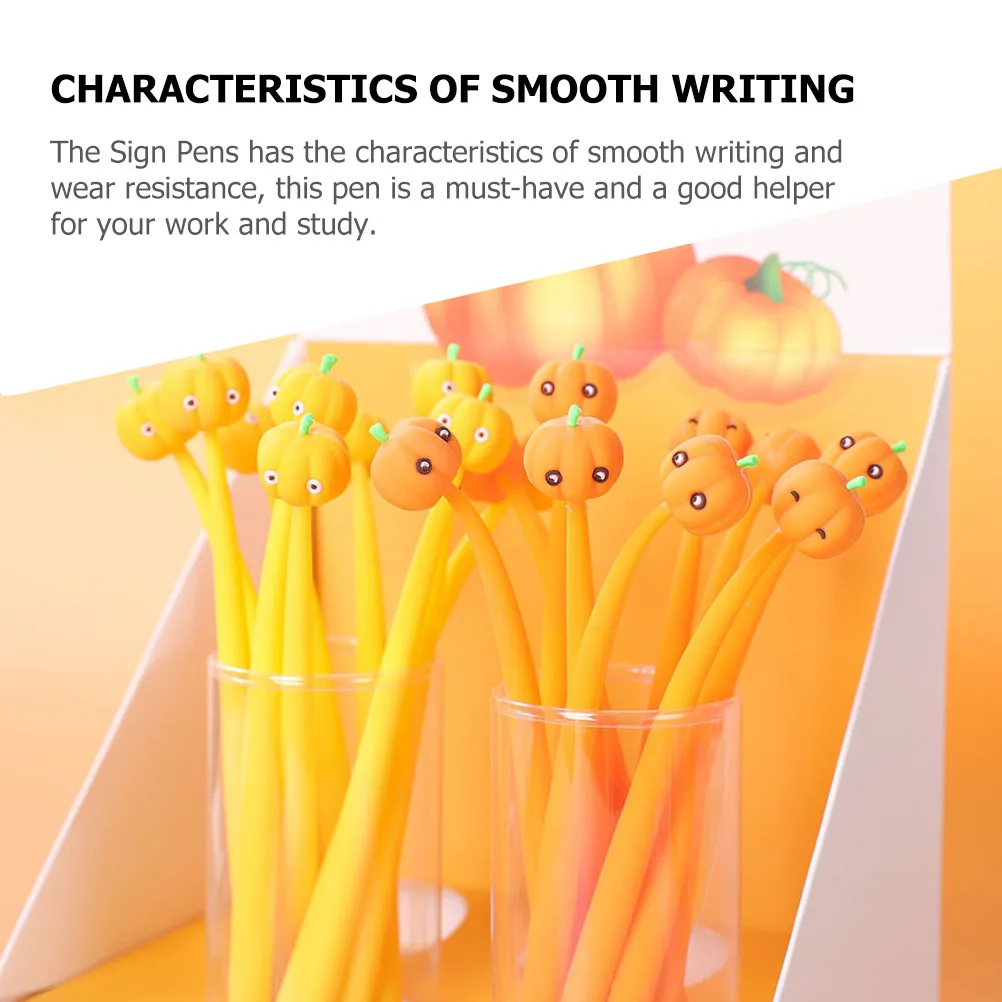 

10 Pcs Pumpkin Gel Pen Ink Pens Creative Student Signature Cartoon for Servers Writing