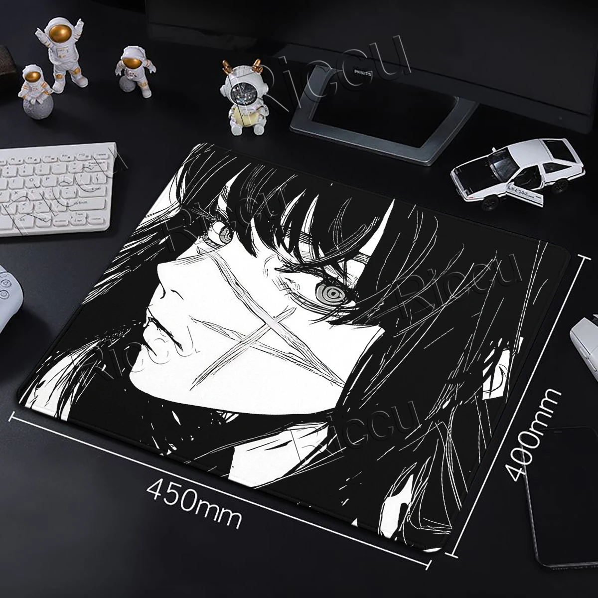 Anime Girls Mouse Pad Black White Aesthetics Office Table Mats Gamer Computer Rubber Anti-slip Mousepad Small E-Sports Desk Pads