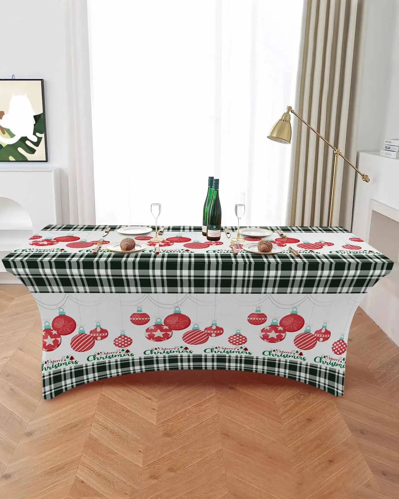 Christmas Alphabet Tree High Stretch Tablecloth Wedding Party Decor Elastic Print Table Cover Outdoor Table Cloth