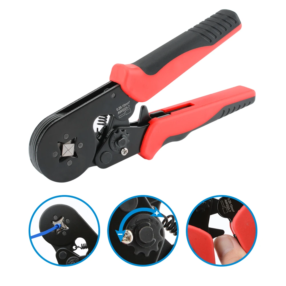 Ferrule Crimping Tool Kit, Preciva AWG23-7 Self-adjustable Ratchet Wire Crimping Tool Kit Crimper Plier Set  Wire Toolbox kit