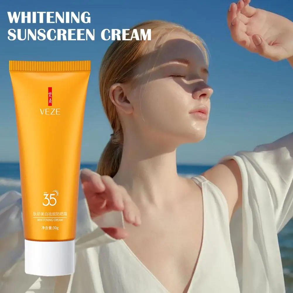 Солнцезащитный отбеливающий крем для лица и тела, с SPF 35, увлажняющий, антивозрастной, для ухода за кожей C6M5