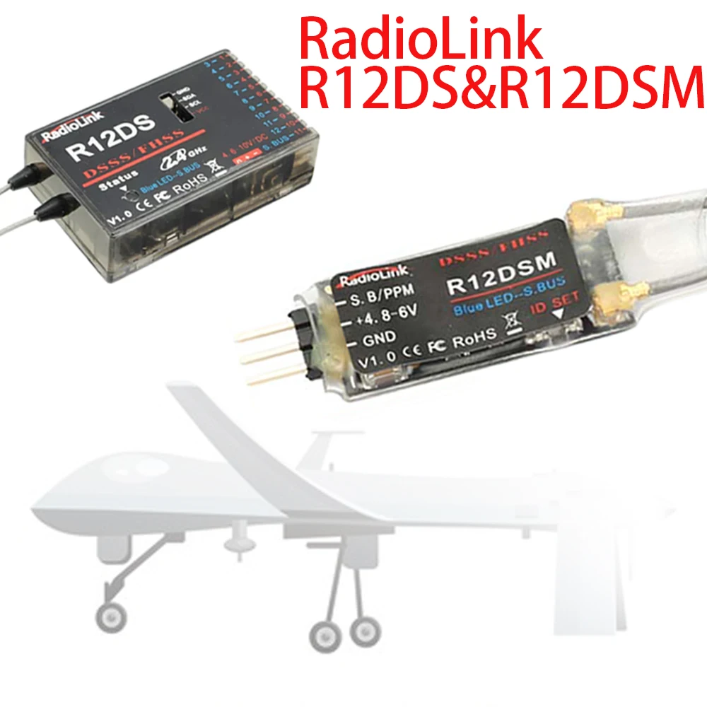 Radiolink R12DSM R12DS R9DS R6DSM R6DS  Rc Receiver 2.4G Receiver 4.8-6V Signal For RC Transmitter AAT9/AT9S/AT10/AT10II