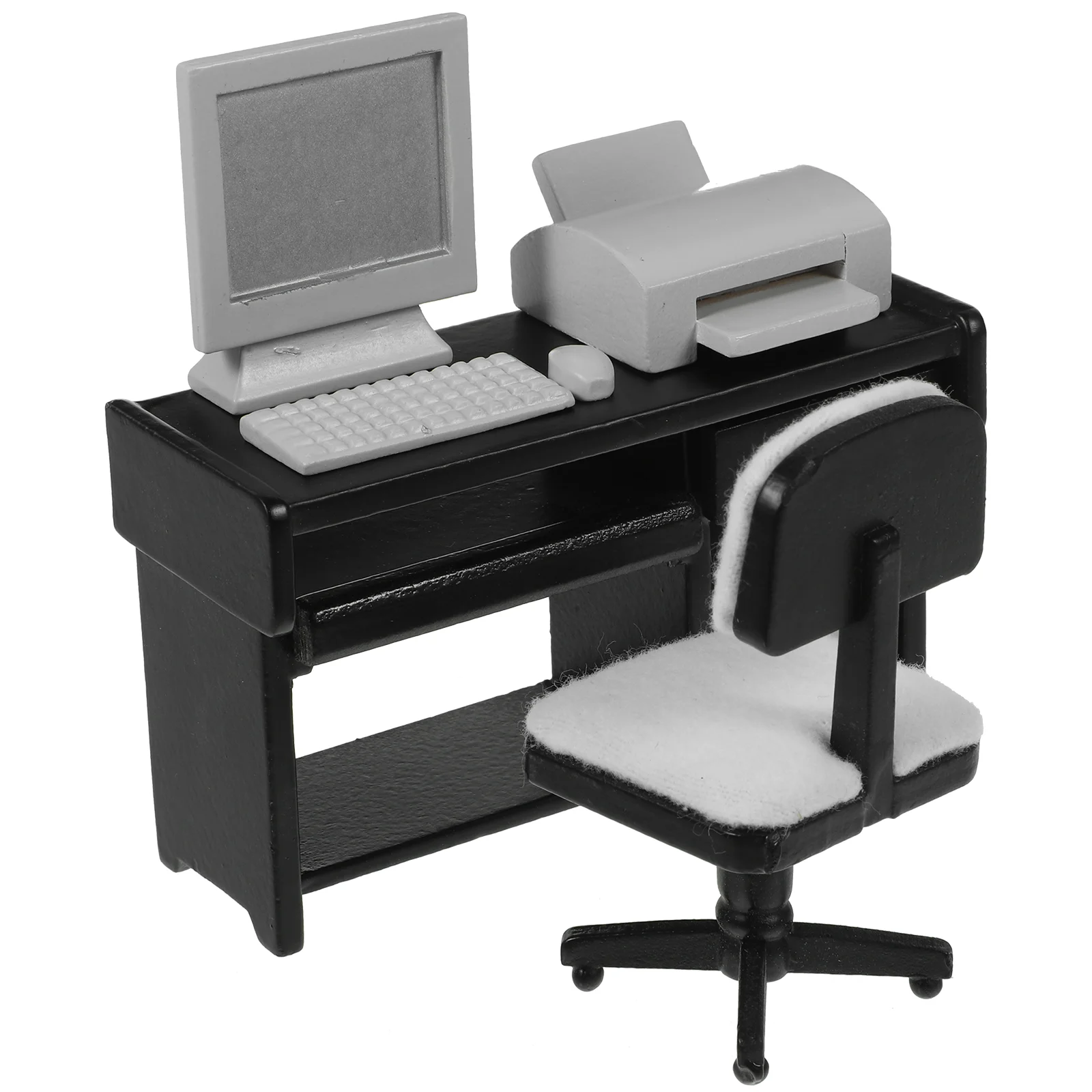 Office Scene Props Mini Desk Kids Miniatures Crafts Model Computer Toy Accessories Toys House Things