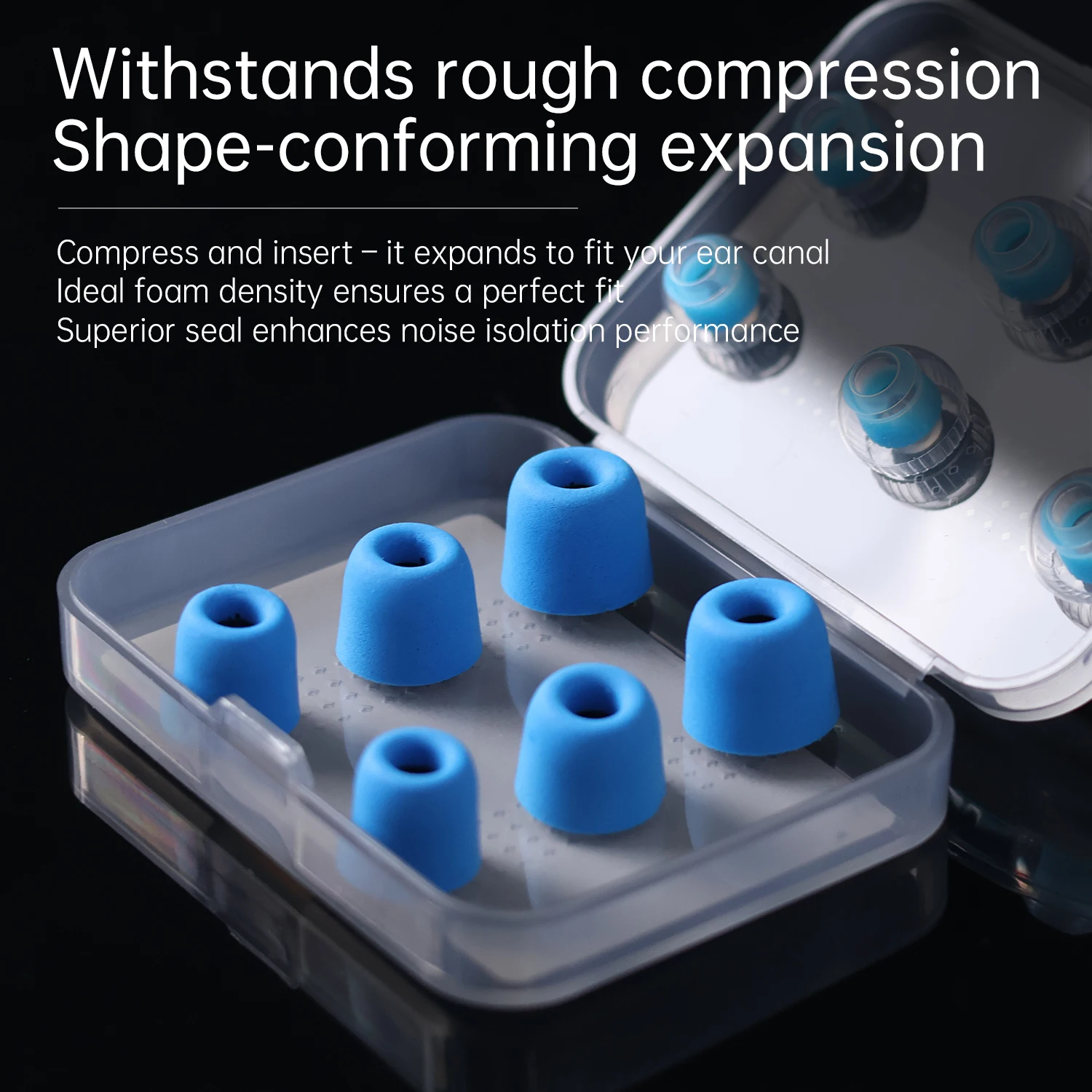 CCA cso2 Authentisches Memory-Schwamm-/Kopfhörer-Set aus flüssigem Silikon, Ohr-Ohr-Ohrkappe, Schalldämmung und Rauschunterdrückung, weiches Stecker-Set