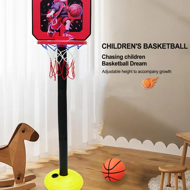 

Portable Basketball Hoop Stand Children Basketball Hoop Toy Adjustable Height 19.6-44inch Child-friendly Children Basketball