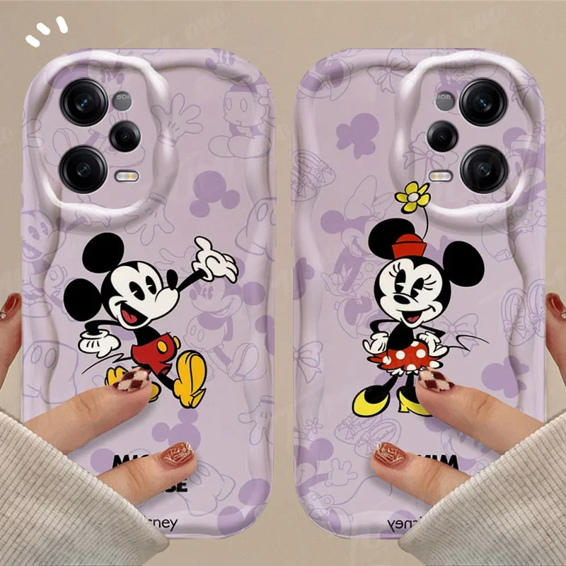 Disney Mickey Minnie Mouse Wave Case For Xiaomi Redmi 12 12C 12R 11A 13C 10 10C 10X 9 Power 9A 9C 9T 8 K70E K70 K60 K50 Pro Capa