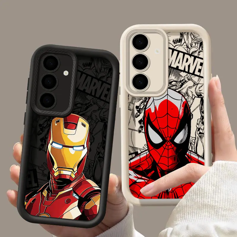 Superhero Spider Man Ironman S 24 25 Phone Case For Samsung Galaxy S24 S23 S21 S20 Fe S25 Ultra S22 Plus Marvel Shockproof Cover