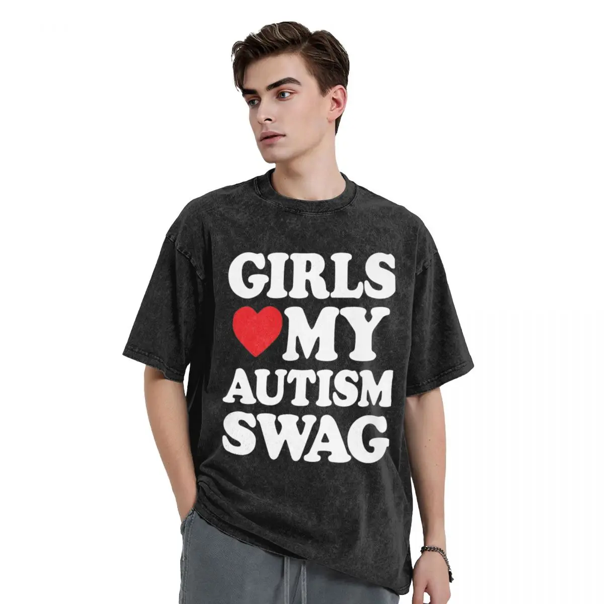 

Футболка Girls Love My Autism Swag, летняя забавная футболка с аутизмом для мальчиков Y2K, ретро футболки 2024, хлопковая футболка для мужчин, одежда с короткими рукавами