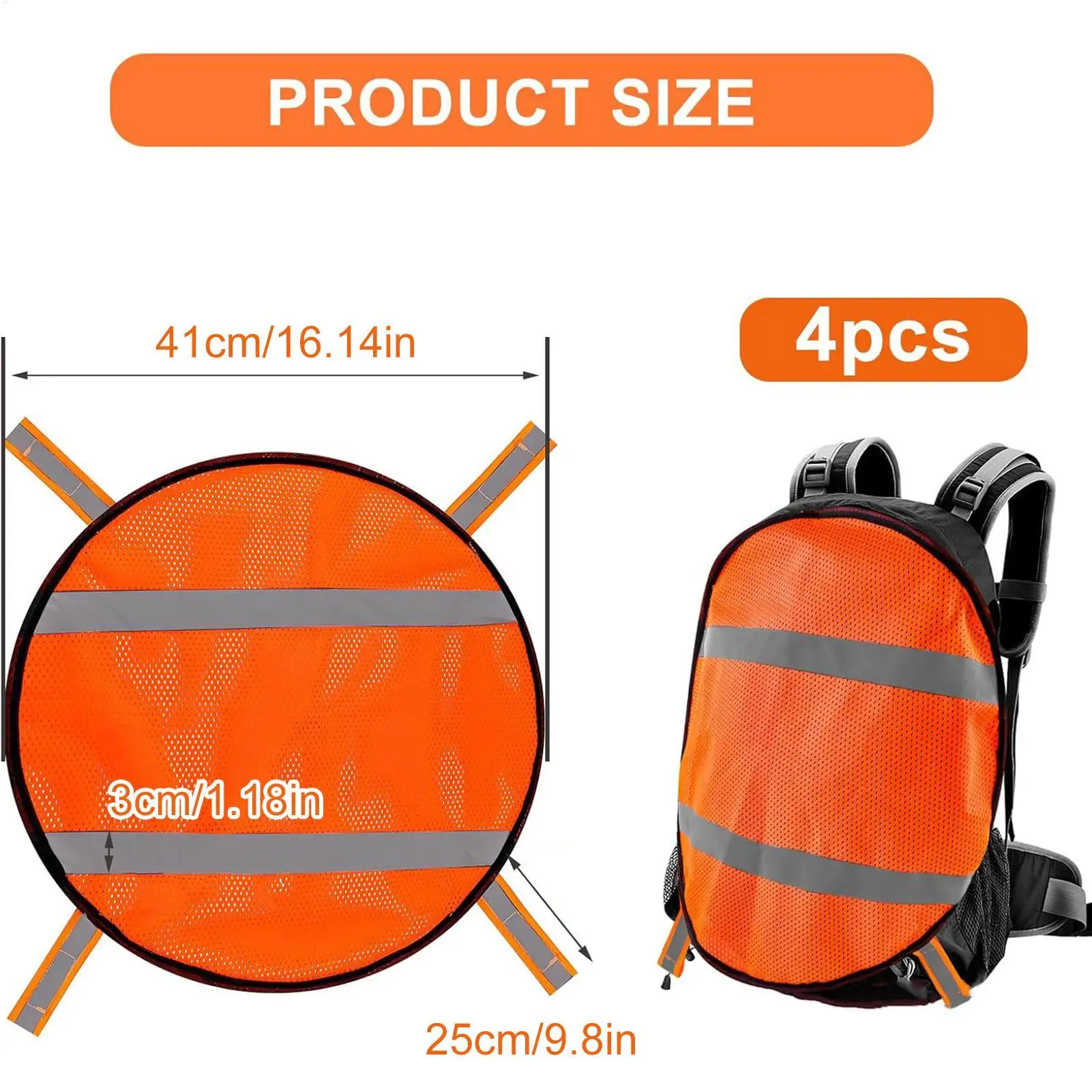 Оранжевая защитная панель Оранжевая сетчатая защитная панель со светоотражающими полосами Легкий спортивный чехол высокой видимости для кемпинга