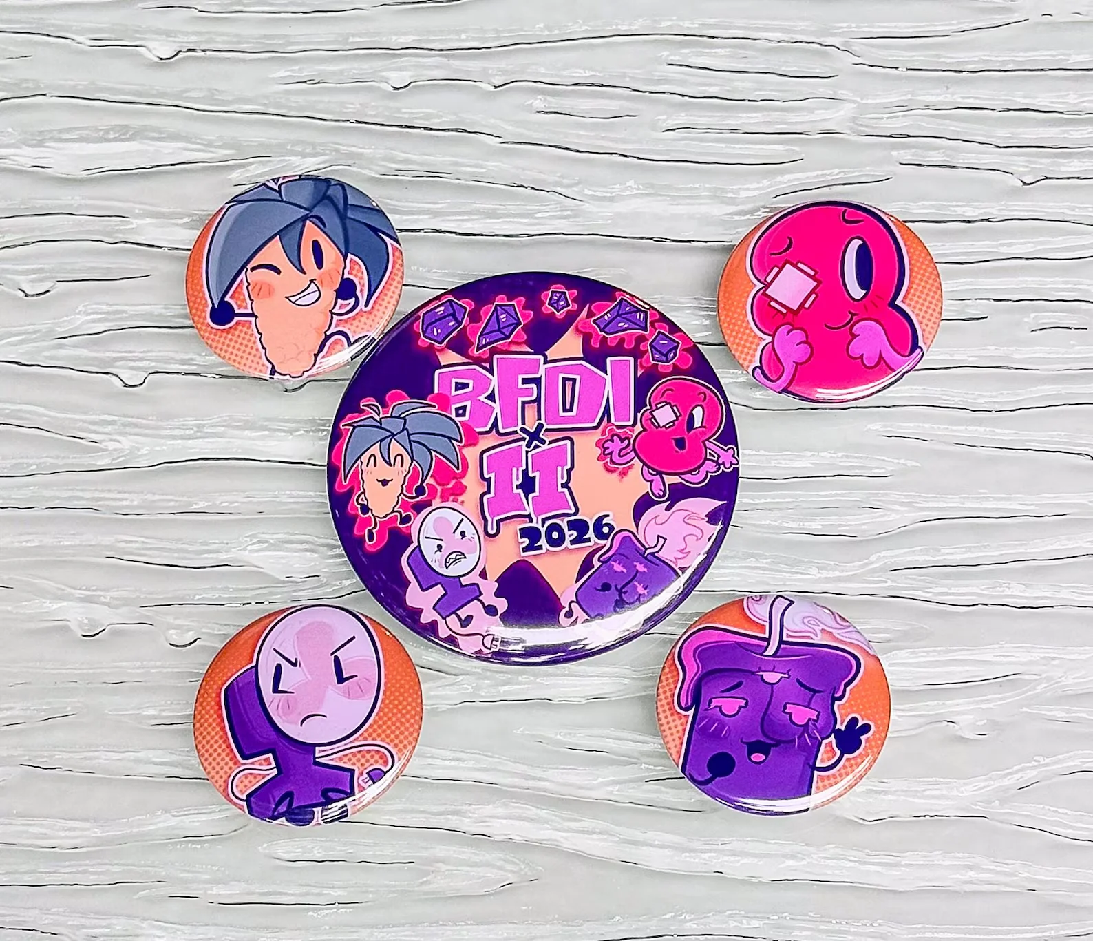 B F D I x IIPin Set Battle for Dream Island Lapel Pins Cartoon Brooch Cosplay Accessories Backpack Decor Fans Collectible Gift