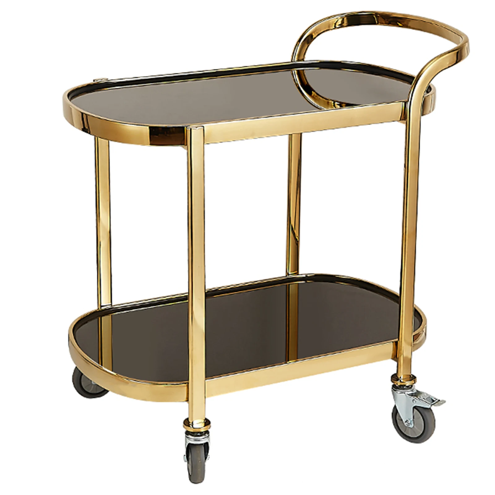 Camión de servicio de bebidas para restaurante de Hotel, carrito de pastel ktv, carrito de club de belleza para hotel, carrito de comedor de doble capa de acero inoxidable