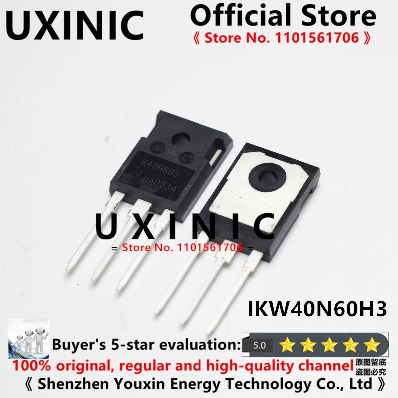 UXINIC  100% New Imported Original   IKW40N60H3 K40H603 TO-247 Converter With IGBT Tube 40A 600V