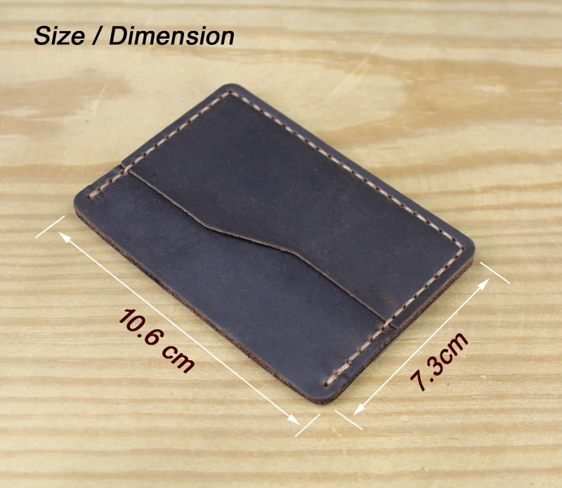 Handmade Crazy Horse Genuine Leather Card Holder Men mini Credit Card Wallet Women Small Card ID Holders Leather Bus Card Sleeve