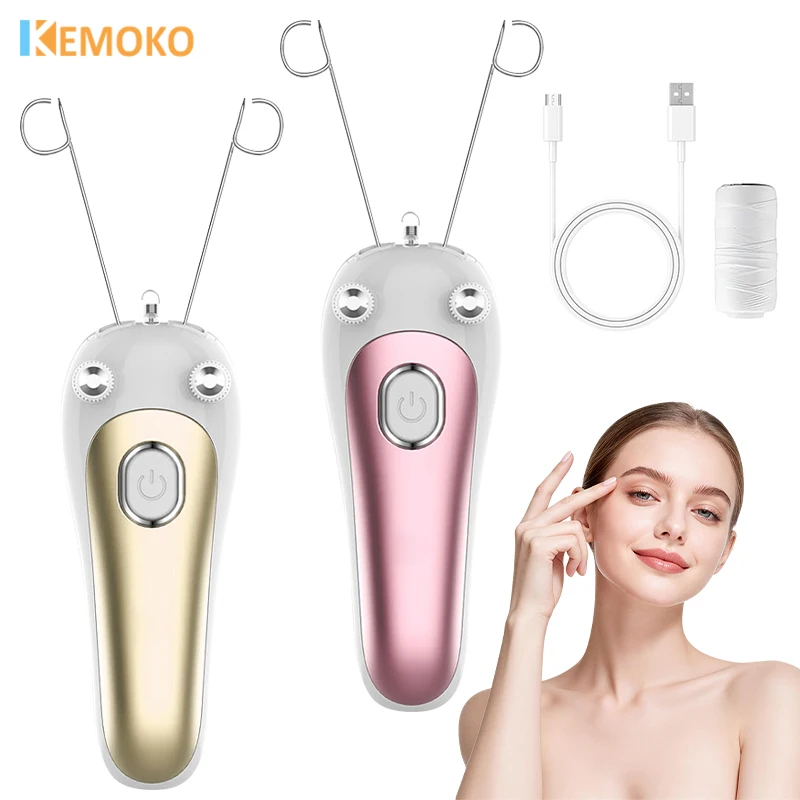 

Electric Cotton Threading Epilator Women Portable Painless Face Body Hair Remover Tool for Body Leg Arm Rechargeable
