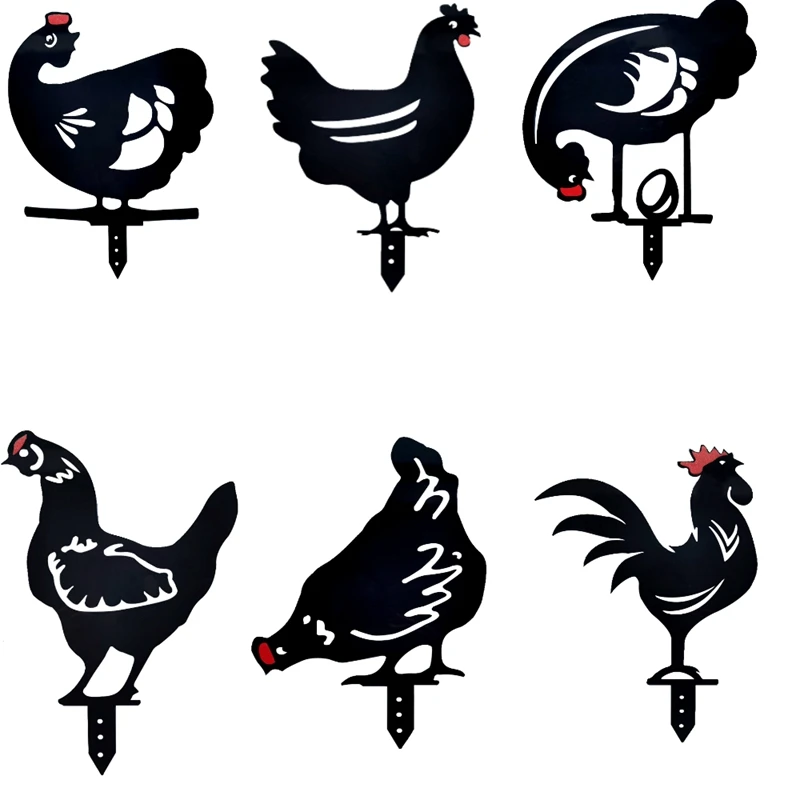 

Rooster Duck Animal Silhouette Stake For Yards, Chickens Duck Silhouette Garden Decoration Outdoor Lawn Ornaments