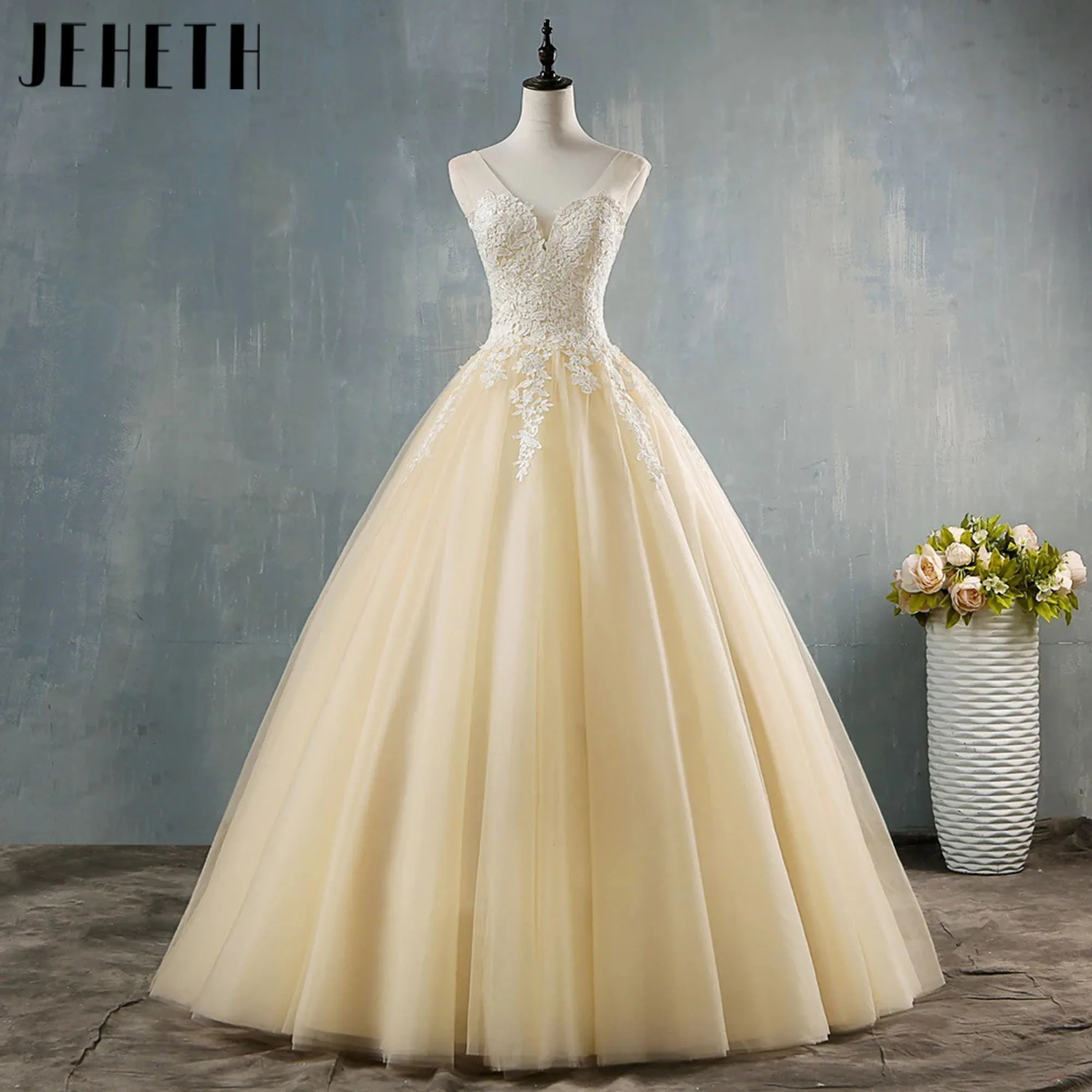 

JEHETH Light Yellow Evening Party Dress Customized A-line Appliques elegant party dresses 2026 Customized vestidos de fiesta