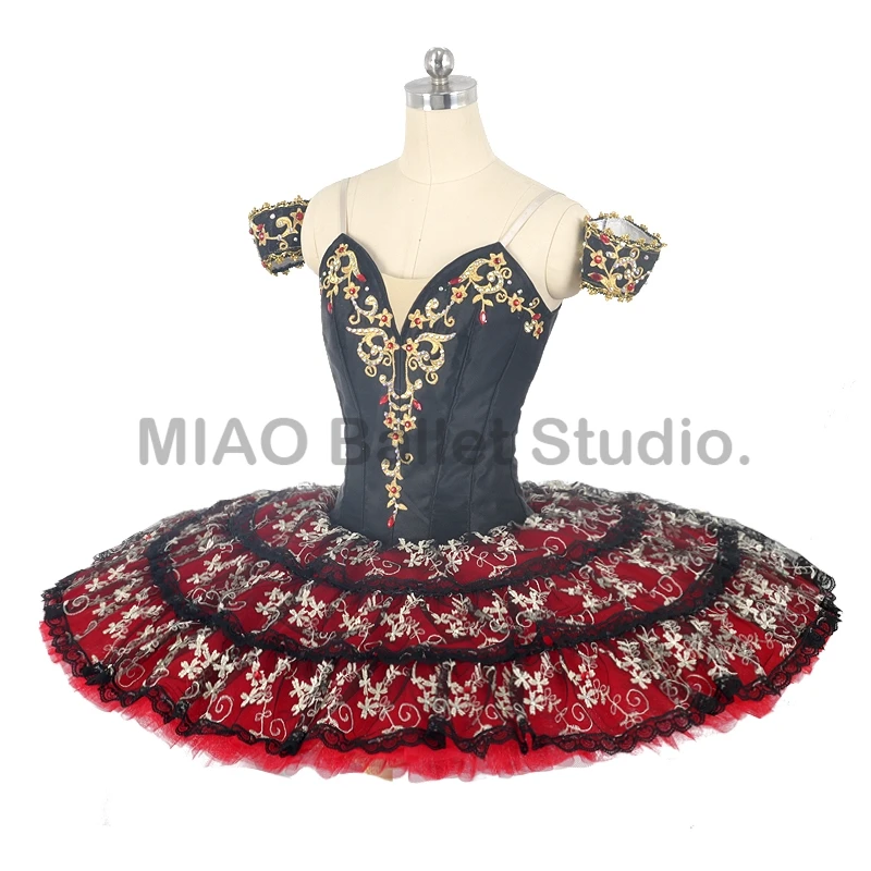 Zwart Rood Vlek Ballet Tutu Don Quixote Variaties Meisjes Wedstrijd Professionele Tutu Ballet Klassiek Pannenkoek Kostuum 0461