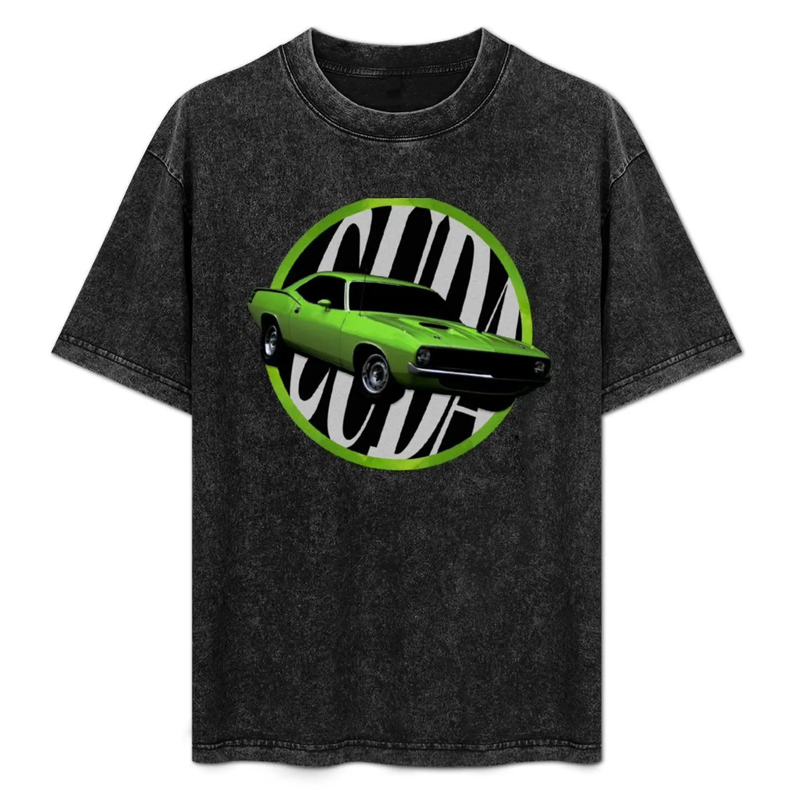 

Lime green Plymouth Cuda Muscle Car T-Shirt anime figures cotton graphic tees blacks Short sleeve tee mens clothing