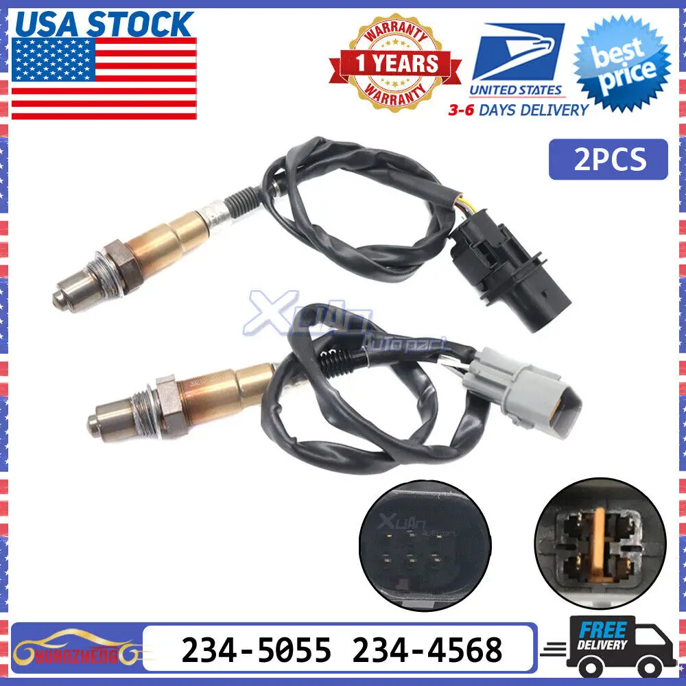 XUAN Car Upstream Downstream Air Fuel Ratio Lambda O2 Oxygen Sensor for Hyundai Accent Veloster Kia Rio Soul 234-5055 234-4568