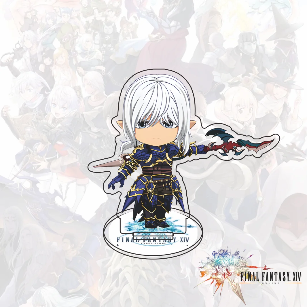 Final Fantasy XIV Q Version Acrylic Stand Estinien Emet-Selch Yotsuya G'raha Tia Haurchefant 10cm Standee Desk Decor Keychain