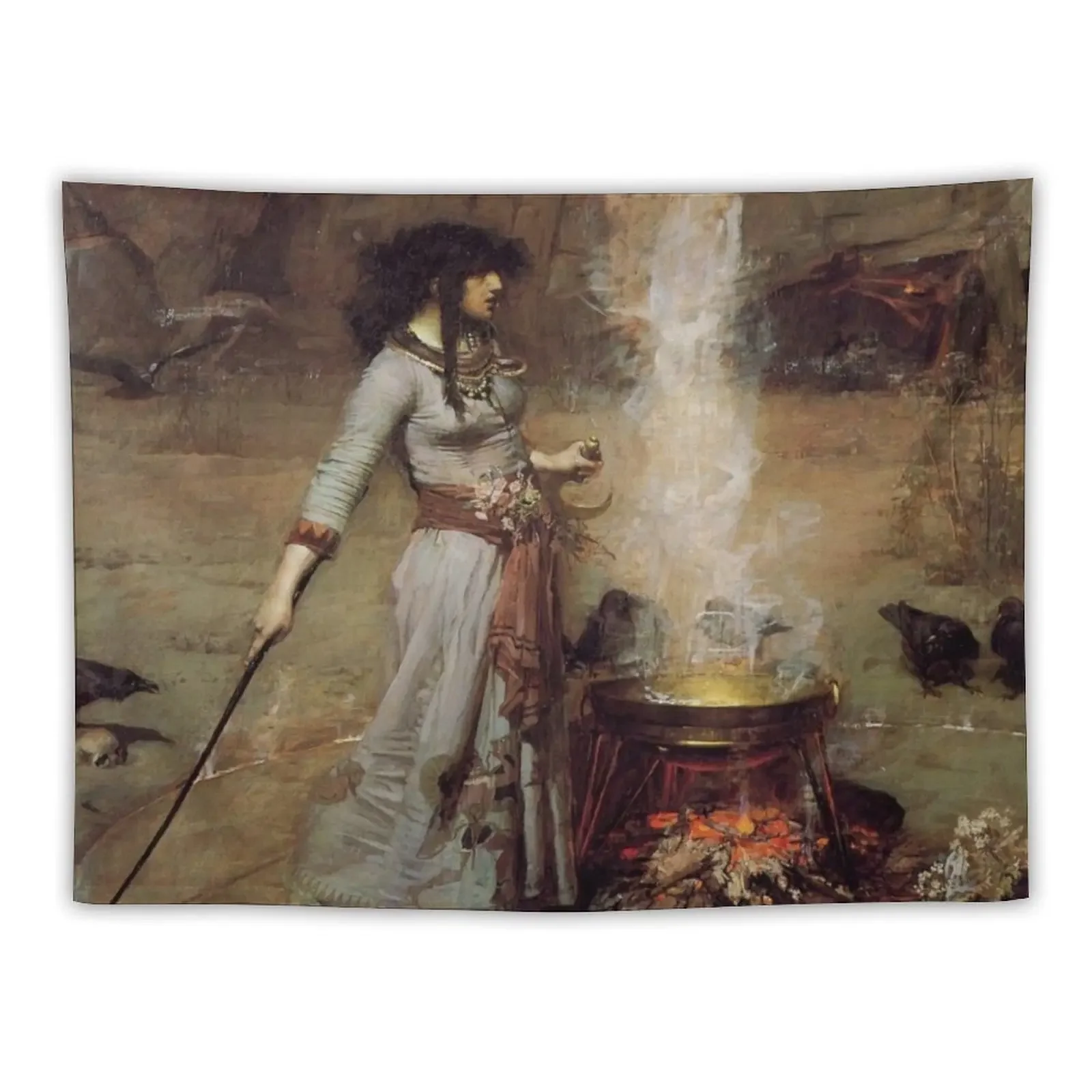 John William Waterhouse - The Magic Circle Tapestry Decoration Home Wall Mural Tapestry