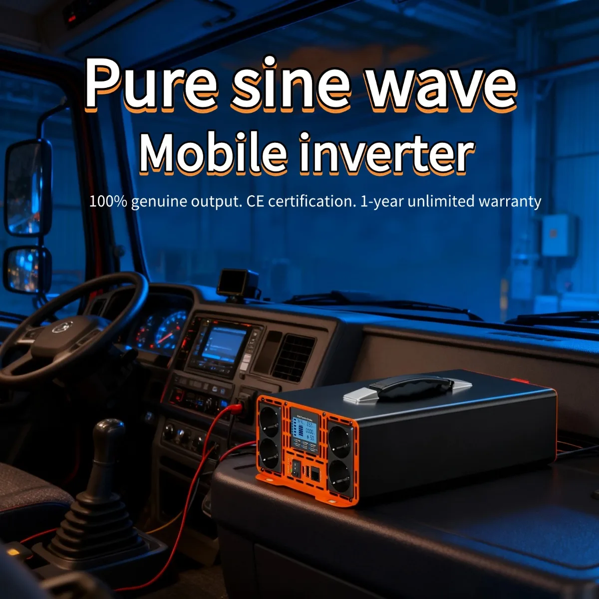 

Pure Sine Wave Portable Inverter 12/24V→220V | 8000W LCD for Caravan, Marine, Home & Outdoor