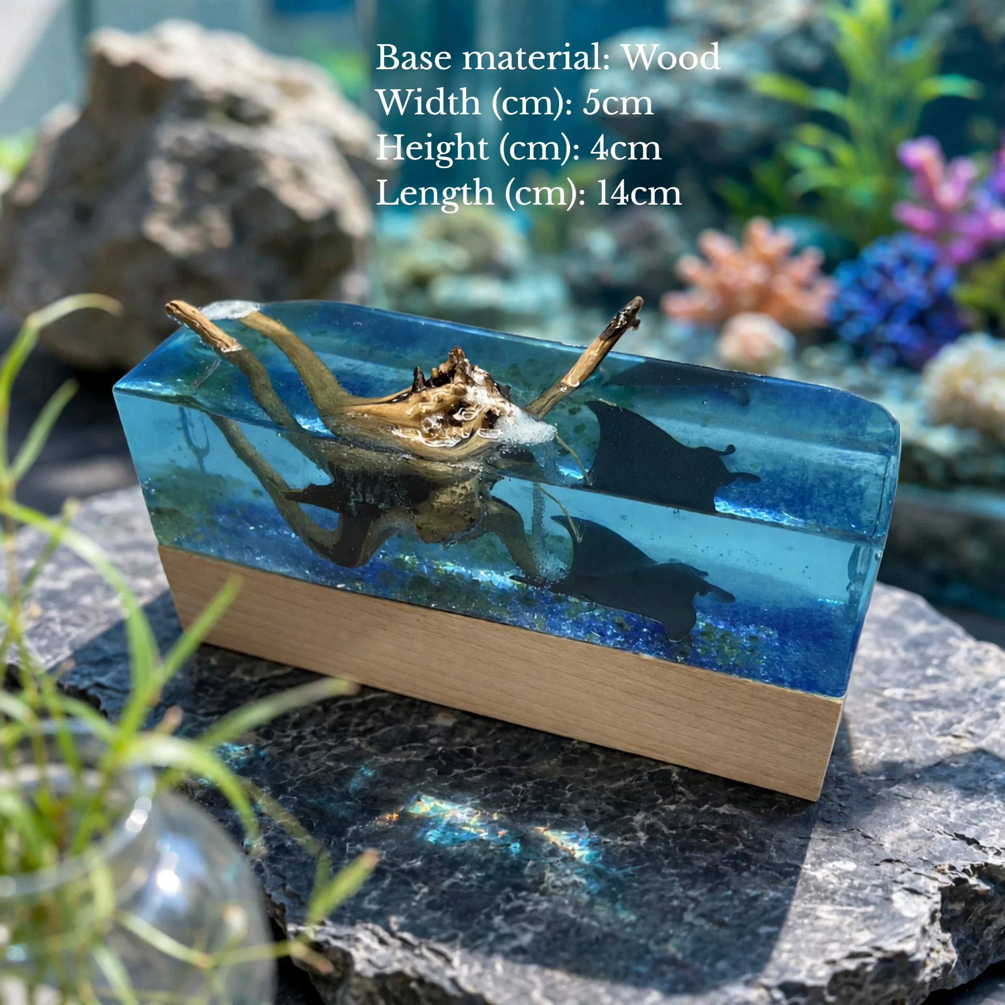 Creative Underwater Animal Devil Fish Ocean Theme High Transparency Resin Desktop Decoration Crafts Gift