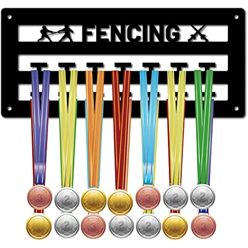 Acrylic Medal Holder Fencing Medal Hanger Display Sports Medal Hook Stand Wall Mount Hanger Hanging Victory for Athlete Medalist